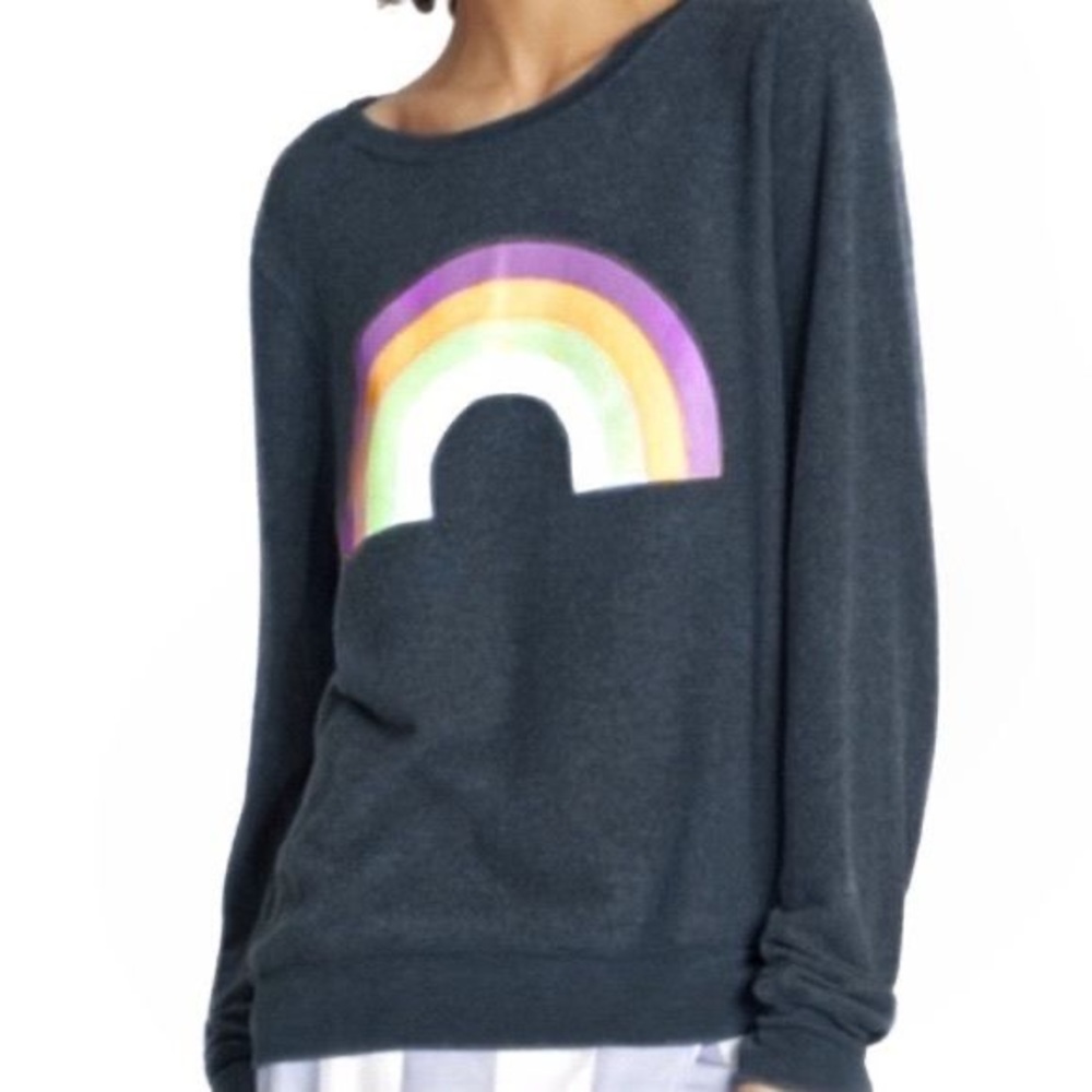 NWT Wildfox Rainbow Baggy Beach Jumper Crewneck